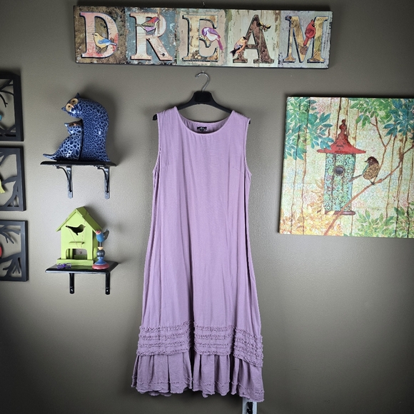 Botique Dresses & Skirts - Apu A People United Mauve Sleeveless Boho Shabby Chic Maxi Dress Large